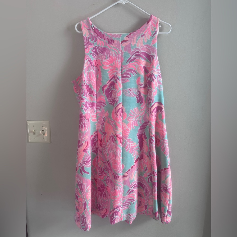 Lilly Pulitzer Aqua and Pink Birds in Paradise Dress